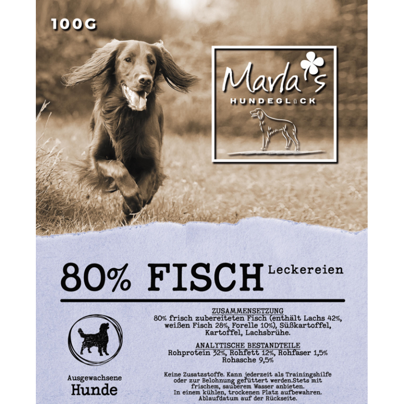 80% Fisch Leckereien (Lachs, Weißfisch & Forelle)