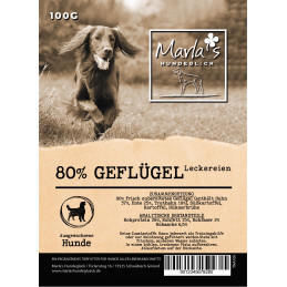 80% Geflügel Leckereien (Huhn, Ente & Truthahn)