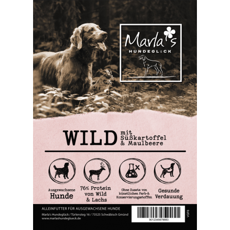 Wild mit Süßkartoffel & Maulbeere (getreidefrei)