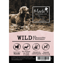 Wild mit Süßkartoffel & Maulbeere (getreidefrei)