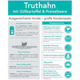 Gr.Rassen - Truthahn mit Süßkartoffel & Preiselbeere (getreidefrei)