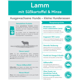 Kl.Rassen - Lamm mit Süßkartoffel & Minze (getreidefrei)