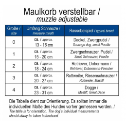 Maulkorb verstellbar Nylon
