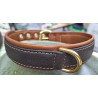 Halsband Klassik Exclusiv dunkelbraun - cognac / gold