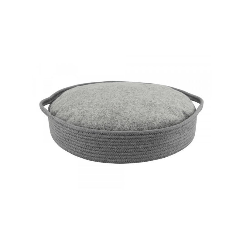Korb mit Plüschkissen rund "NOLA"grau Ø 45 x 10 cm