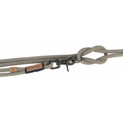 V-Leine BE NORDIC Veloursleder, rundgenäht grau