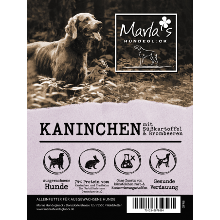 Kaninchen mit Süßkartoffel & Brombeere (getreidefrei)