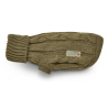 Zopf-Strickpullover olive
