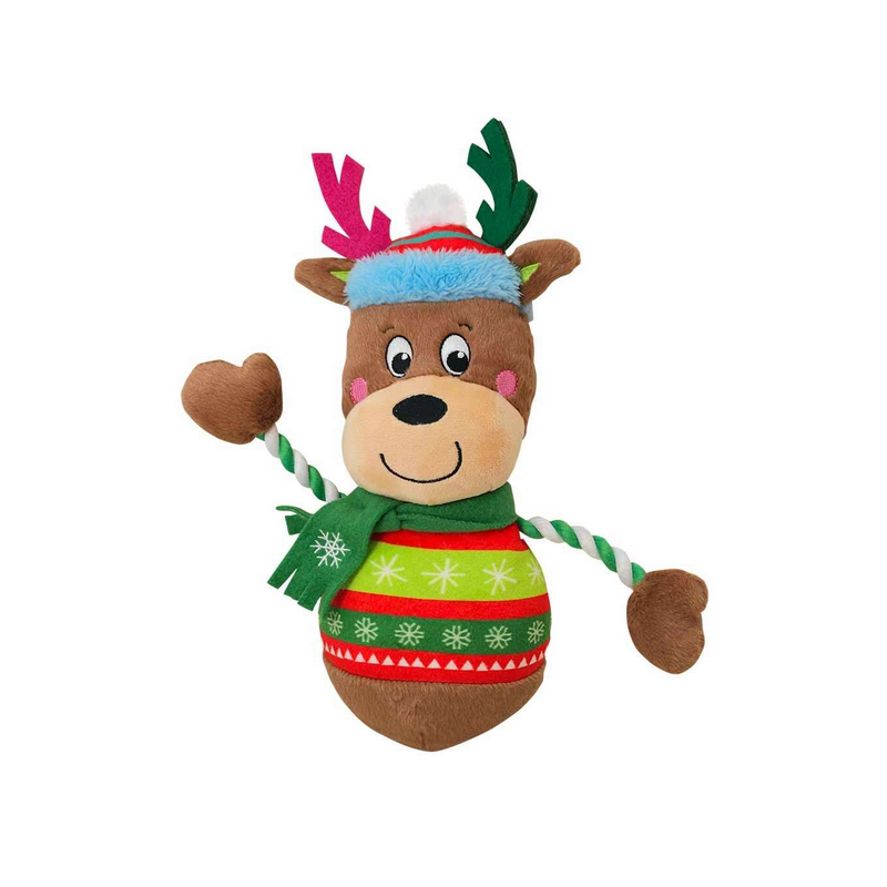Xmas Rentier-Plüschfigur mit Knotenseil