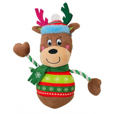 Xmas Rentier-Plüschfigur mit Knotenseil