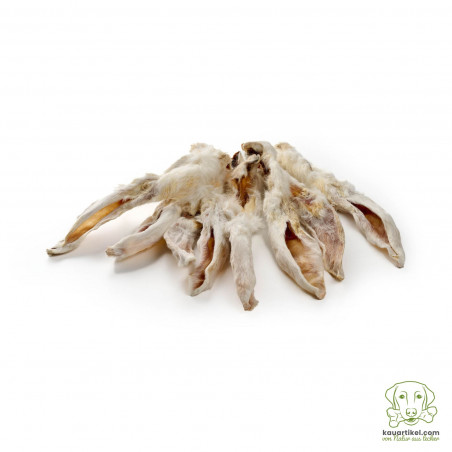 Kaninchen-Ohren Premium Qualität mit Fell 100g