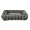 Bett Lonni, Cordplüsch, eckig, grau SOFT Edition