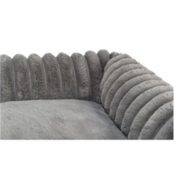 Bett Lonni, Cordplüsch, eckig, grau SOFT Edition