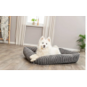 Bett Lonni, Cordplüsch, eckig, grau SOFT Edition