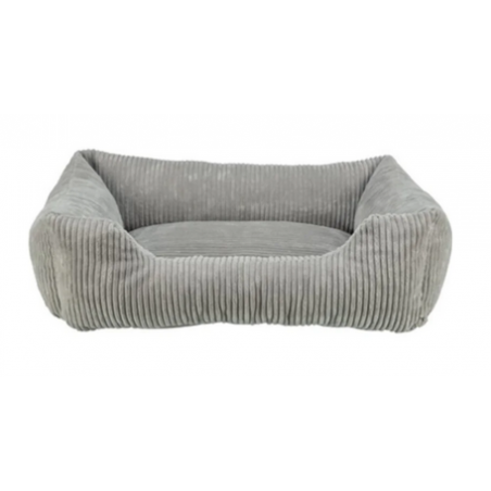 Vital Bett Jonna, Cordplüsch, eckig, grau SOFT Edition