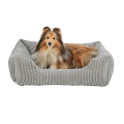 Vital Bett Jonna, Cordplüsch, eckig, grau SOFT Edition