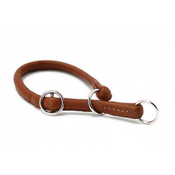 Maul Halsband rundgenäht cognac/silber