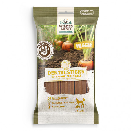 Wildes Land Dentalsticks m.Karotte+Apfel+Minze 180g