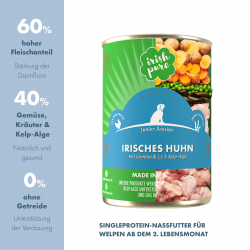 Irish Pure - JUNIOR Nassfutter Huhn Gemüse & Kelp-Alge