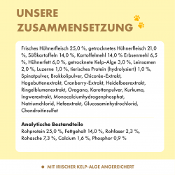 Angebot !!! Sortimentsaufgabe - Trockenfutter - Huhn mit Gemüse & Kelp-Alge, Senior