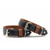 Halsband Klassik Soft Royal dunkelblau - cognac / silber