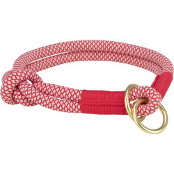 TRIXIE Soft Rope Zug-Stopp-Halsband - rot/creme