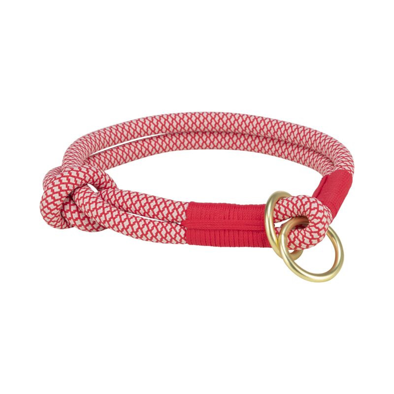 TRIXIE Soft Rope Zug-Stopp-Halsband - rot/creme