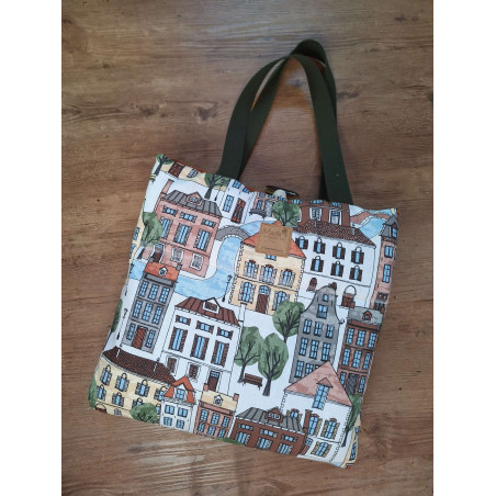 Hunde Reise-/Restaurantdecke Kleinstadt 95x65 cm Handmade with Love