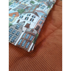 Hunde Reise-/Restaurantdecke Kleinstadt 95x65 cm Handmade with Love