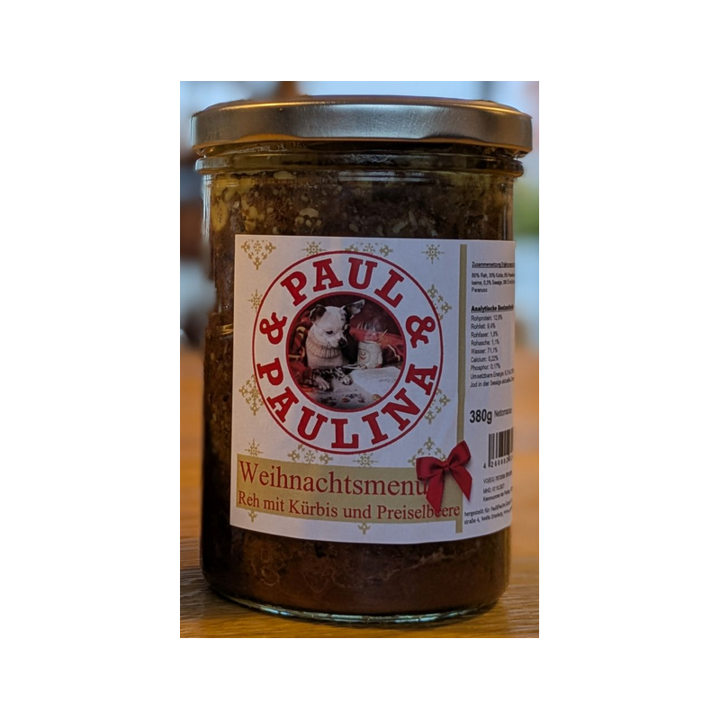 P&P Herzstück im Glas Weihnachtsmenü Reh mit Kürbis und Preiselbeere 380g