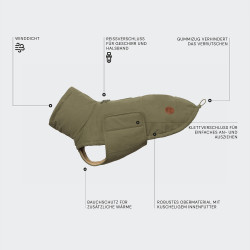 Cloud7 Hundemantel Yukon Teddy Khaki