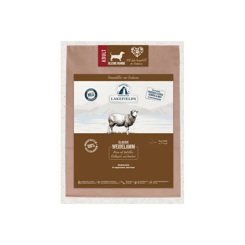 Lakefields® Trockenfutter-Menü Lamm Für ausgewachsene, kleine Hunde (Adult) 1kg