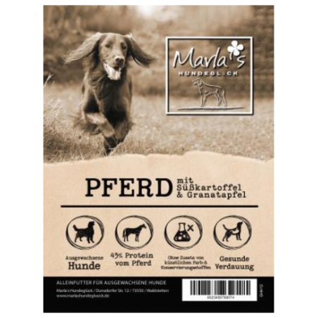 Pferd mit Süßkartoffel & Granatapfel (getreidefrei)