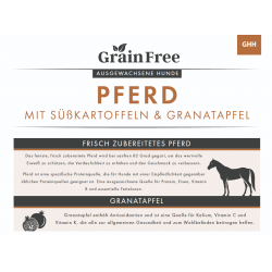Pferd mit Süßkartoffel & Granatapfel (getreidefrei)