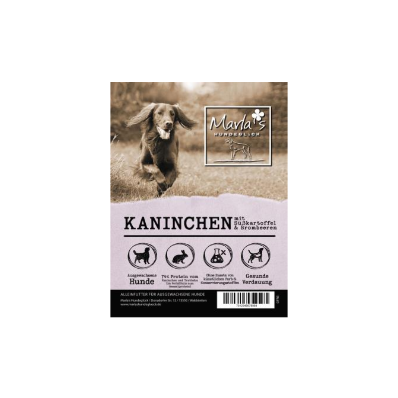 Kaninchen mit Süßkartoffel & Brombeere (getreidefrei)