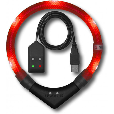 LEUCHTIE Easy Charge - LED Halsband für Hunde - rot
