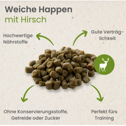 Weiche Happen mit Hirsch 250g