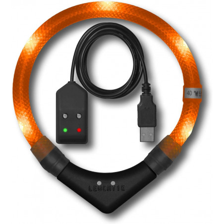 LEUCHTIE Easy Charge - LED Halsband für Hunde - sunset-orange